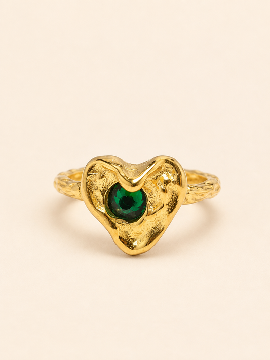 Emerald Heart Ring