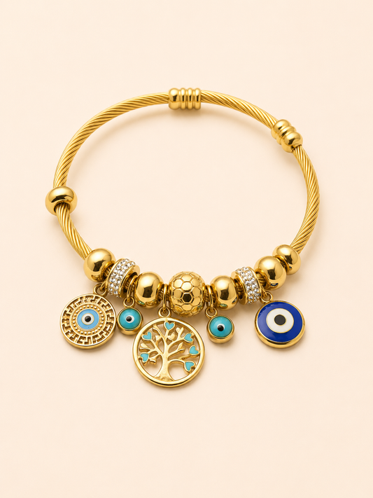 Evil Eye & Tree of Life Bracelet
