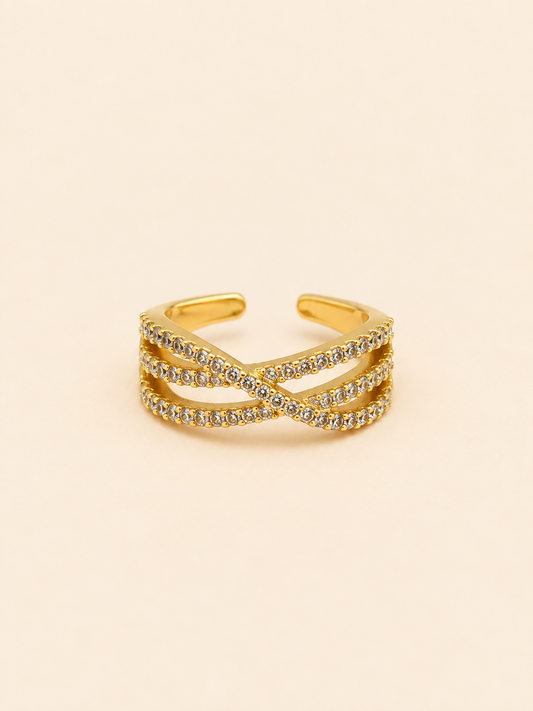 Diamond Crossover Ring
