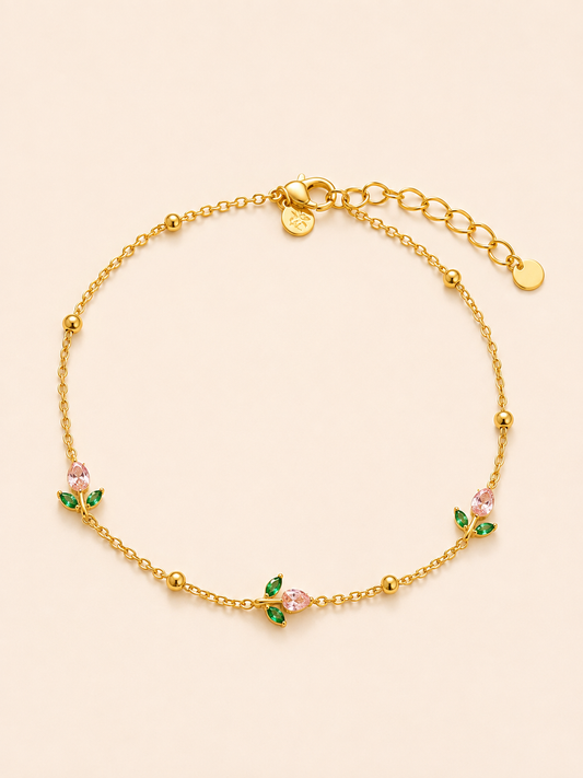 Pink Tulip Anklet