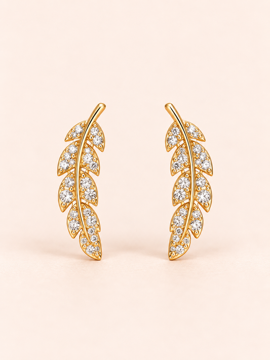 Crystal Fern Studs