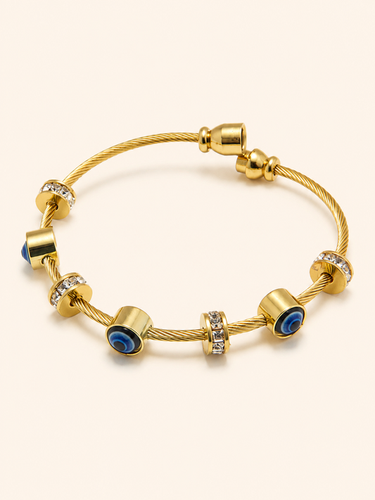 Evil Eye Gold Charm Bracelet