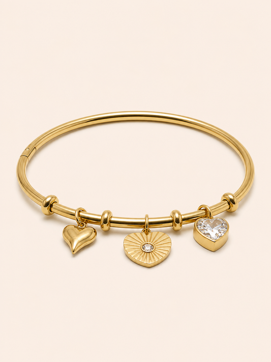 Trinity Love Charm Bangle