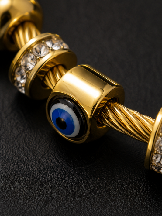 Evil Eye Gold Charm Bracelet