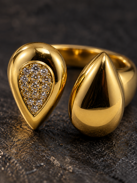 Gold Teardrop Ring