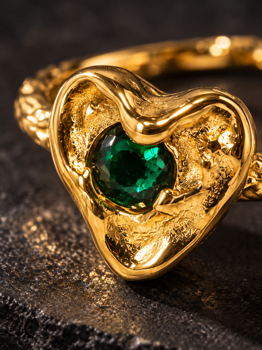 Emerald Heart Ring