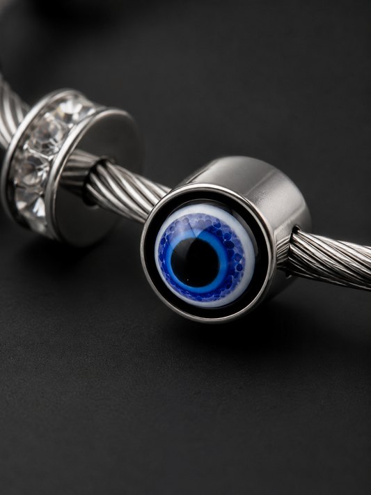 Elyra Silver Evil Eye Bracelet