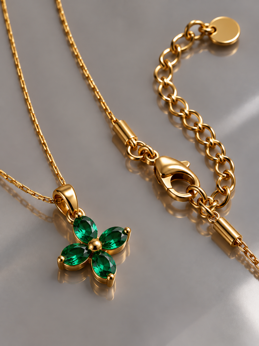 Emerald Clover Necklace