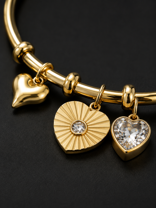 Trinity Love Charm Bangle