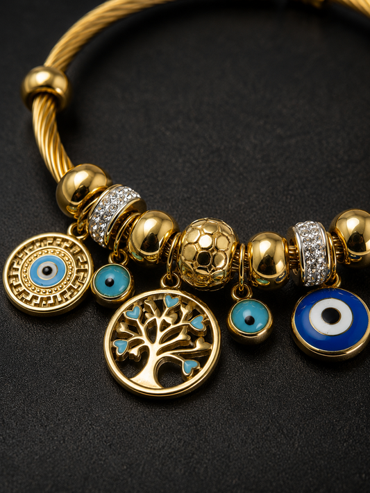 Evil Eye & Tree of Life Bracelet