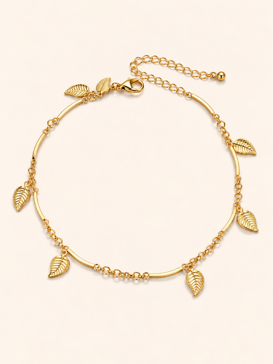 Leaf Charm Anklet